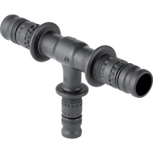 Geberit Mepla T-Stück reduziert, 20 mm x 20 mm x 16 mm, für Trinkwasser- und Heizungsinstallation.