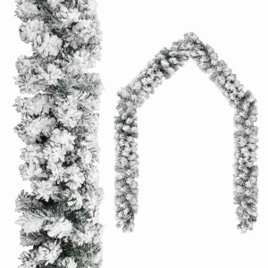 vidaXL Weihnachtsgirlande mit Schnee Grün 5 m PVC 320967