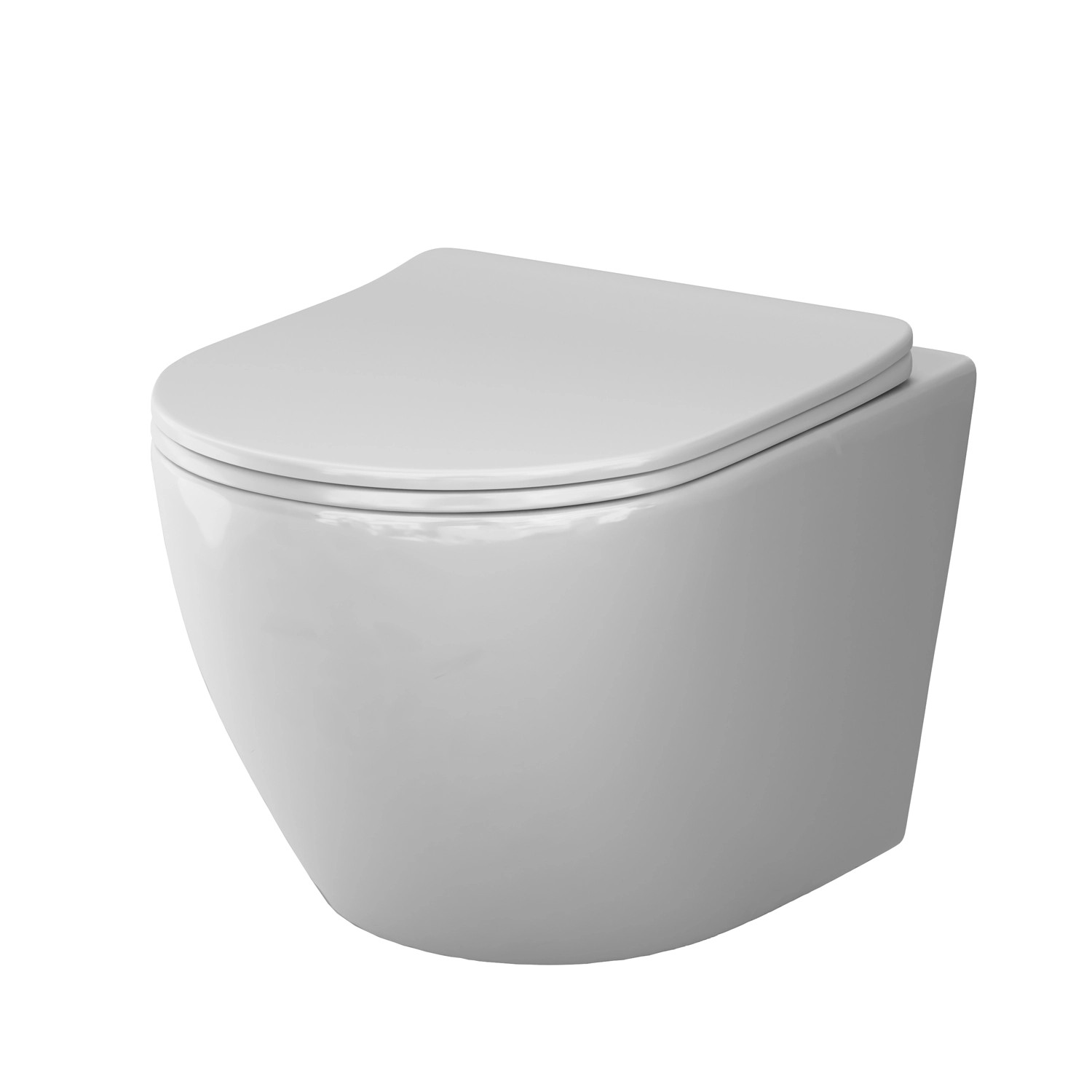 AM.PM Wand-WC mit Softclosing-Sitzabdeckung Flash Spülrandlos Toilette Hänge WC CLA1900PSC FlashClean