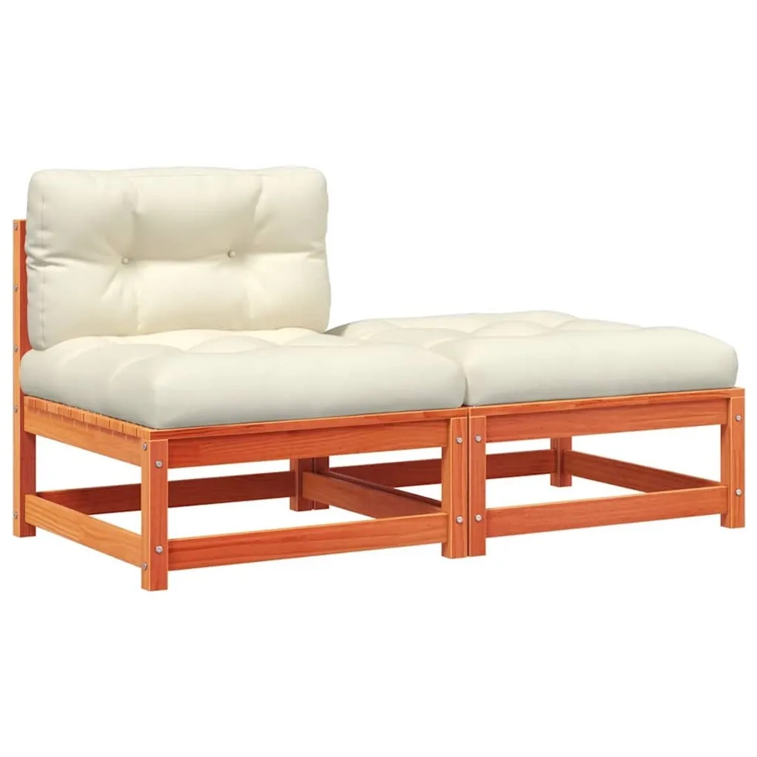 vidaXL Gartensofa ohne Armlehnen mit Kissen und Hocker 838130 günstig online kaufen