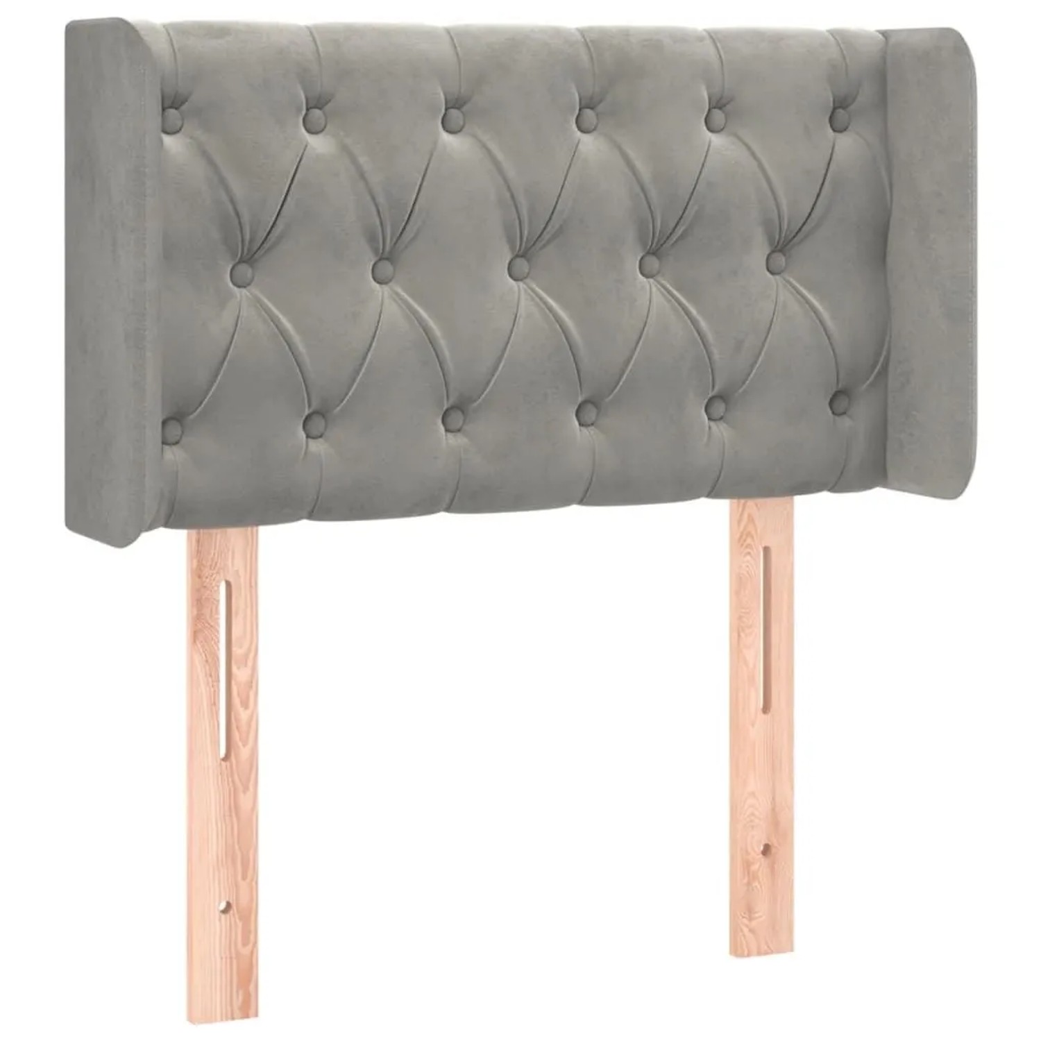 vidaXL Kopfteil mit Ohren Hellgrau 83x16x78/88 cm Samt 3119134