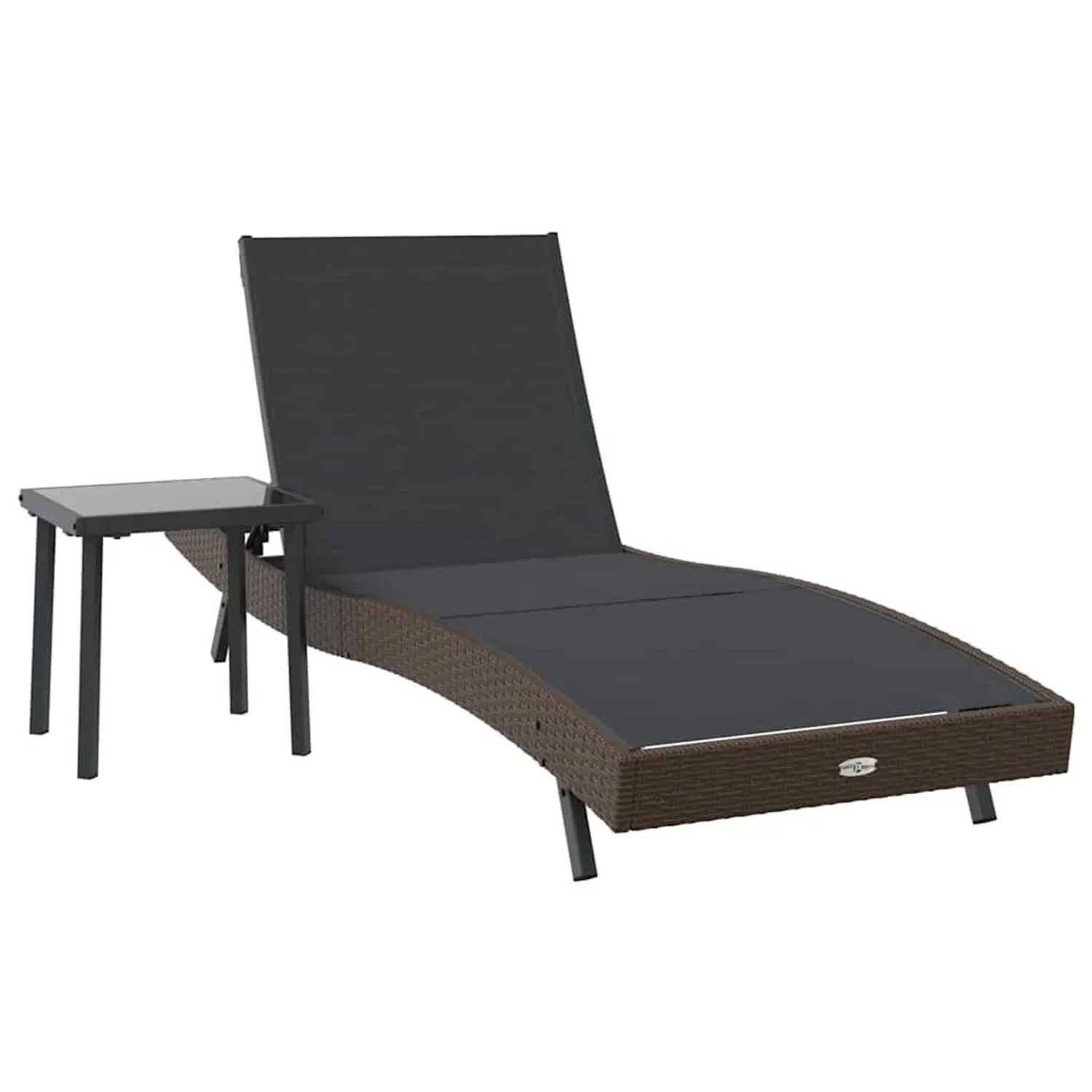 vidaXL Sonnenliege mit Tisch 2-Tlg Braun und Schwarz 40 x 40 x 40,5 cm 4200 günstig online kaufen