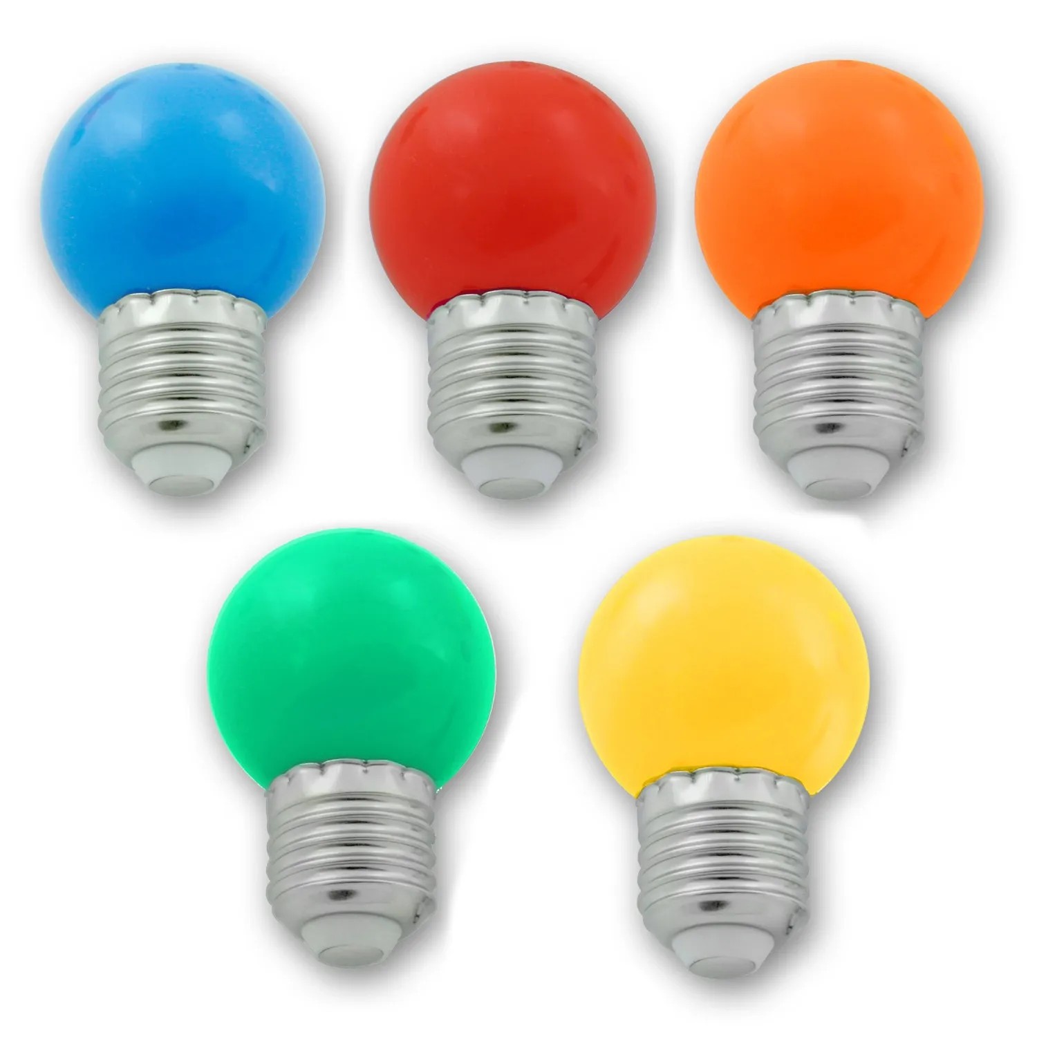 Bunte LED-Kugellampen für eine 5m Partylichterkette, ideal für Biergärten und Außenbereiche.
