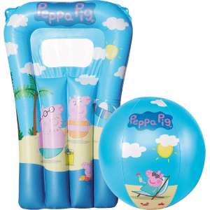 Happy People Peppa Pig Strandset mit Wasserball und Luftmatratze für Kinder.