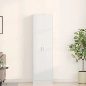 Weißer vidaXL Kleiderschrank mit Regal, 55x25x189 cm, aus Holzwerkstoff.