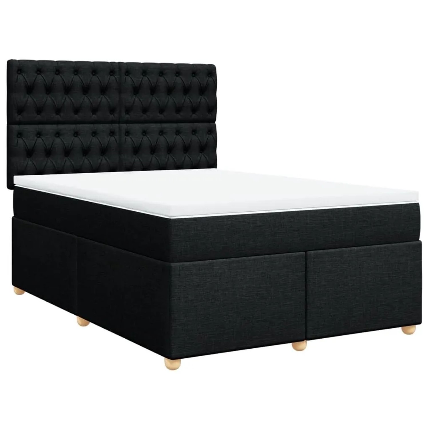 vidaXL Boxspringbett mit Matratze Schwarz 140x190 cm Stoff 3291284 günstig online kaufen