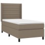 Boxspringbett Taupe (90x190 cm) mit Matratze und Kopfteil