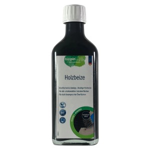 Biopin Holzbeize Anthrazit Grau, 0,25 l Flasche. Ölhaltige Beize für unbehandelte Holzoberflächen.