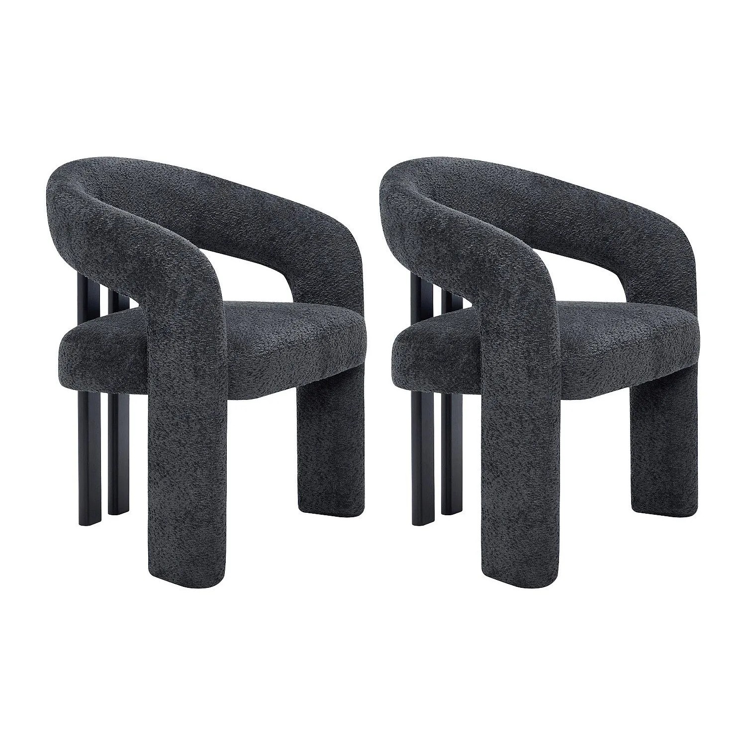Vente-unique Stuhl Noreti Schwarz  Anthrazitgrau 65 cm