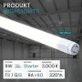 LUXULA Profi LED T8 Röhre 60cm 9W 1400lm Warmweiß 3000K 160lm/W Hoch-Effizient Leuchtstoffröhre inkl. Starter Nano-Kunststoff_2