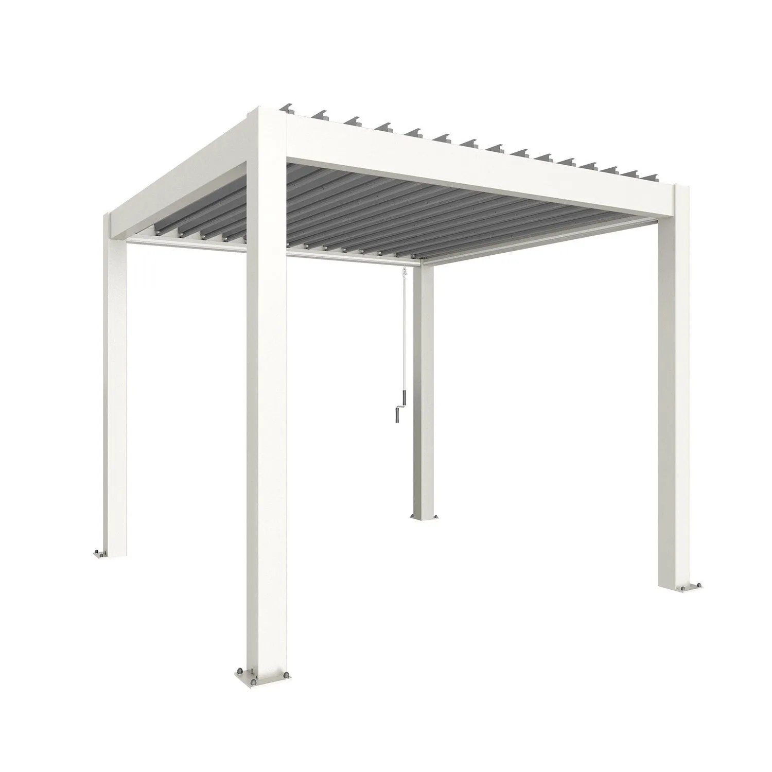 Biohort Pergola 3 m x 3 m Weiß/Silber-Metallic