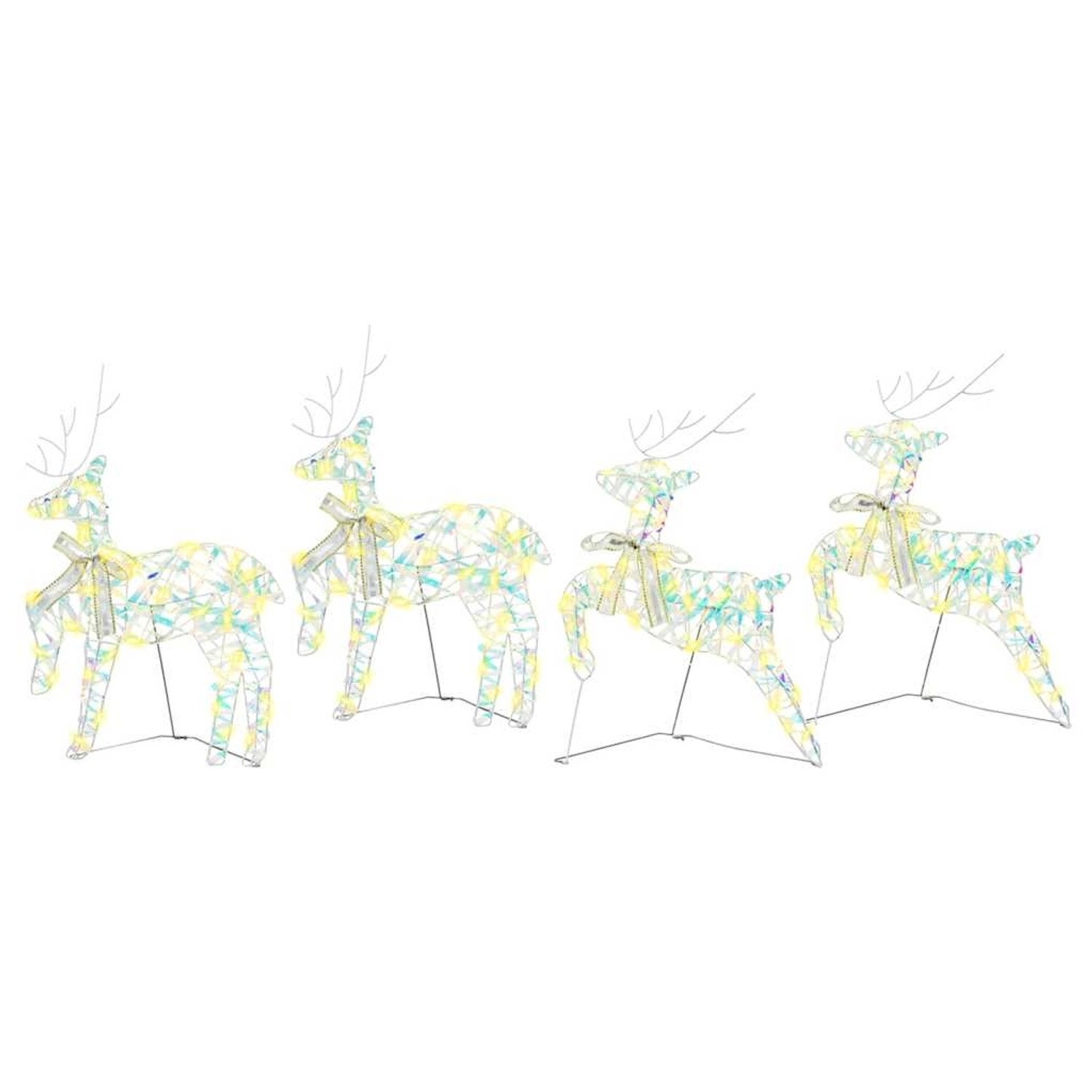vidaXL LED Rentiere mit 80 LEDs 4 Stk Mehrfarbig PET 3399386
