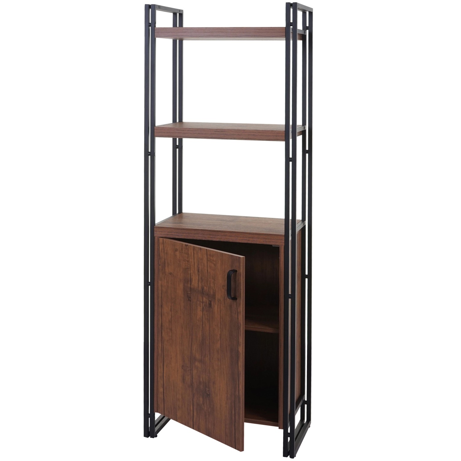 BERLINLODGE Bücherregal HxBxT 165x55x35cm Staufach Mit Tür 3D-Struktur Wild günstig online kaufen