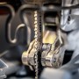 Detailaufnahme: Bosch Expert T308BFP Stichsägeblatt für Laminat, sauberer Schnitt.