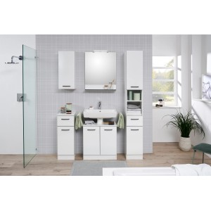 Pelipal Schwerin Waschbeckenunterschrank, weiß, 60 cm, mit Stauraum im modernen Badezimmer.