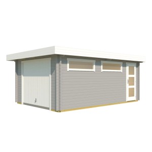Lasita Garage Canberra, Set mit Schwingtor, lichtgrau, mit Fenster und Tür