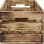 Geflammte Holzkiste L aus Kiefernholz, 23,9x39x29,2 cm, mit Tragegriffen. Ideal zur Aufbewahrung.