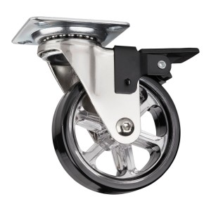 SOTECH Lenkrolle RAPID, Ø75mm, schwarz, mit Bremse, bis 35kg belastbar. Möbelrolle für flexible Mobilität.