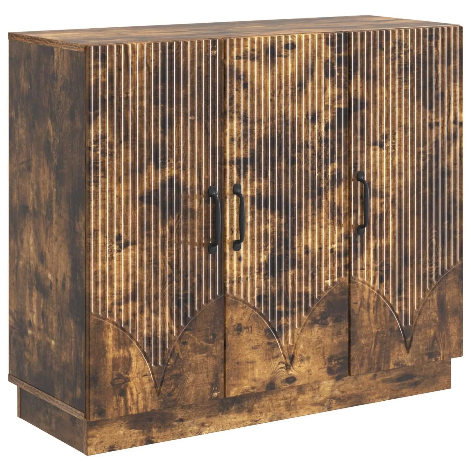 vidaXL Sideboard Geräucherte Eiche 89 x 34,5 x 77 cm Holzwerkstoff 895340