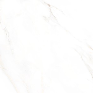 Helle, polierte Feinsteinzeug Bodenfliese in Marmor Optik, 60x60 cm.