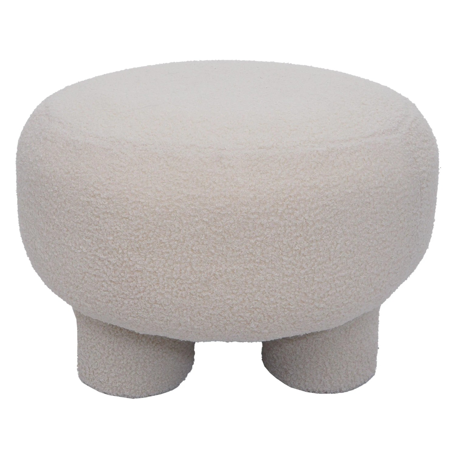 MCW Hocker Q49 Stoff/Textil Bouclé 55cm Creme