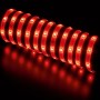 Aufgerolltes LED-Flexband RGB, 5 m, rot leuchtend. LED-Streifen mit Fernbedienung.