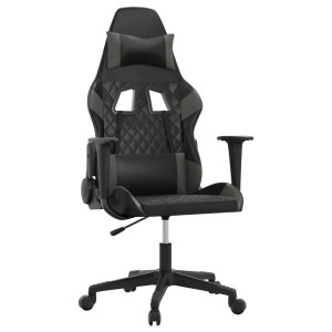 vidaXL Gaming-Stuhl mit Massagefunktion Schwarz und Grau Kunstleder 345515