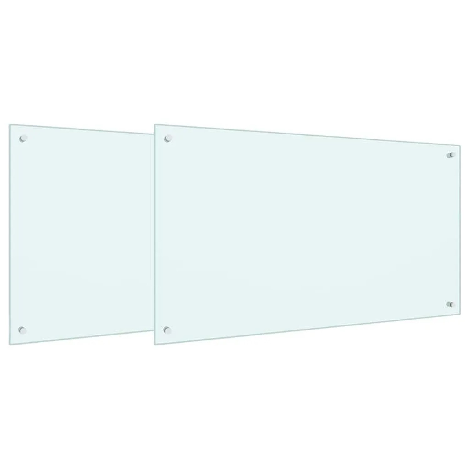 vidaXL Küchenrückwand 2 pcs Weiß 100 x 60 cm Gehärtetes Glas 3415424