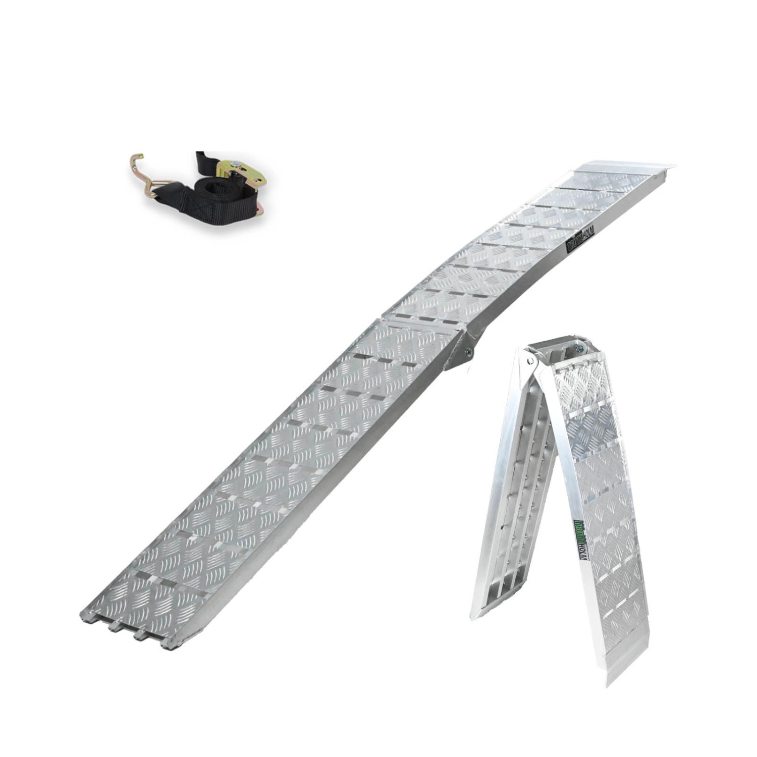 TRUTZHOLM 1 x Auffahrrampe Klappbar 226 cm Traglast 680 kg Alu Grau