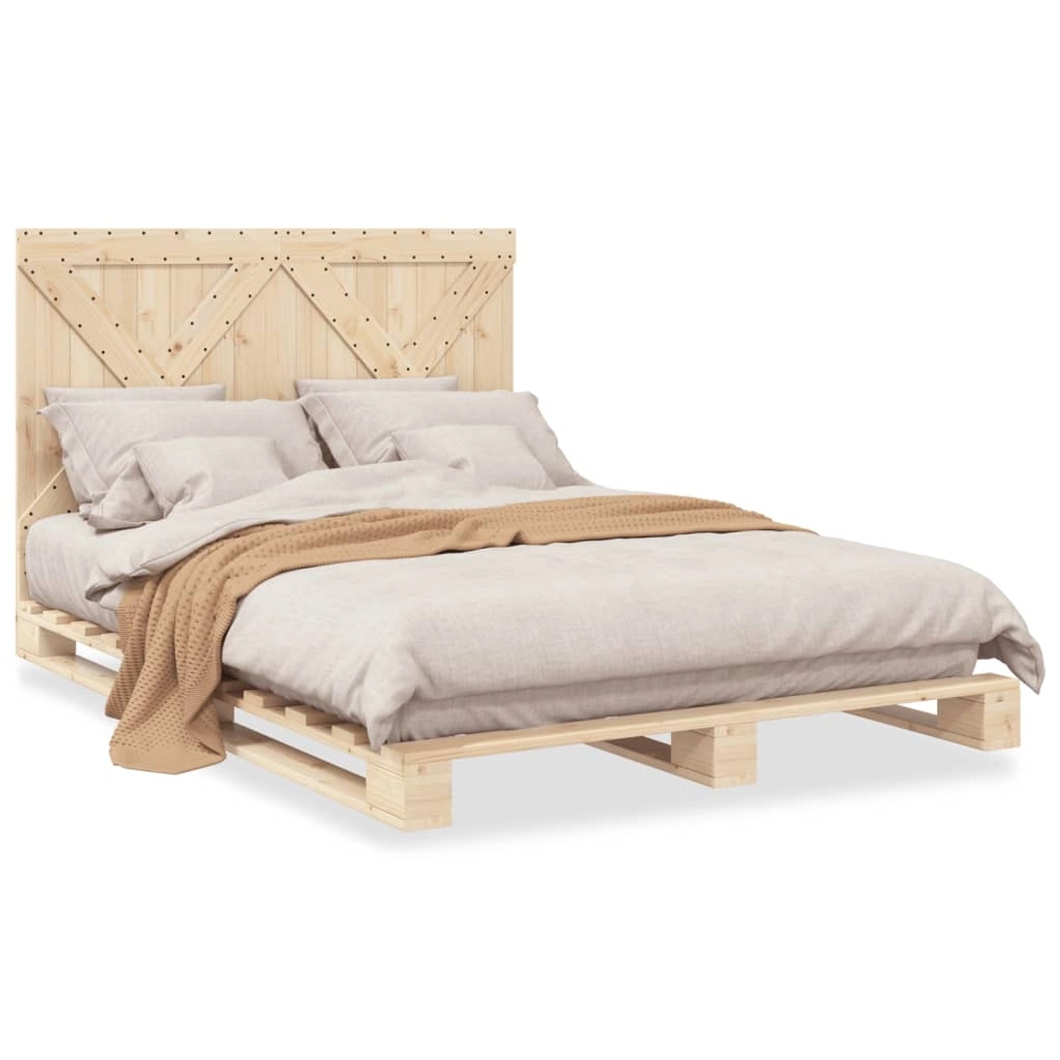 vidaXL Massivholzbett mit Kopfteil 160x200 cm Kiefer 3281571 günstig online kaufen