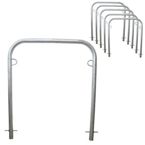 TRUTZHOLM 5x Fahrradanlehnbügel 115x99cm Stahl Feuerverzinkt Durchmesser 49mm Grau