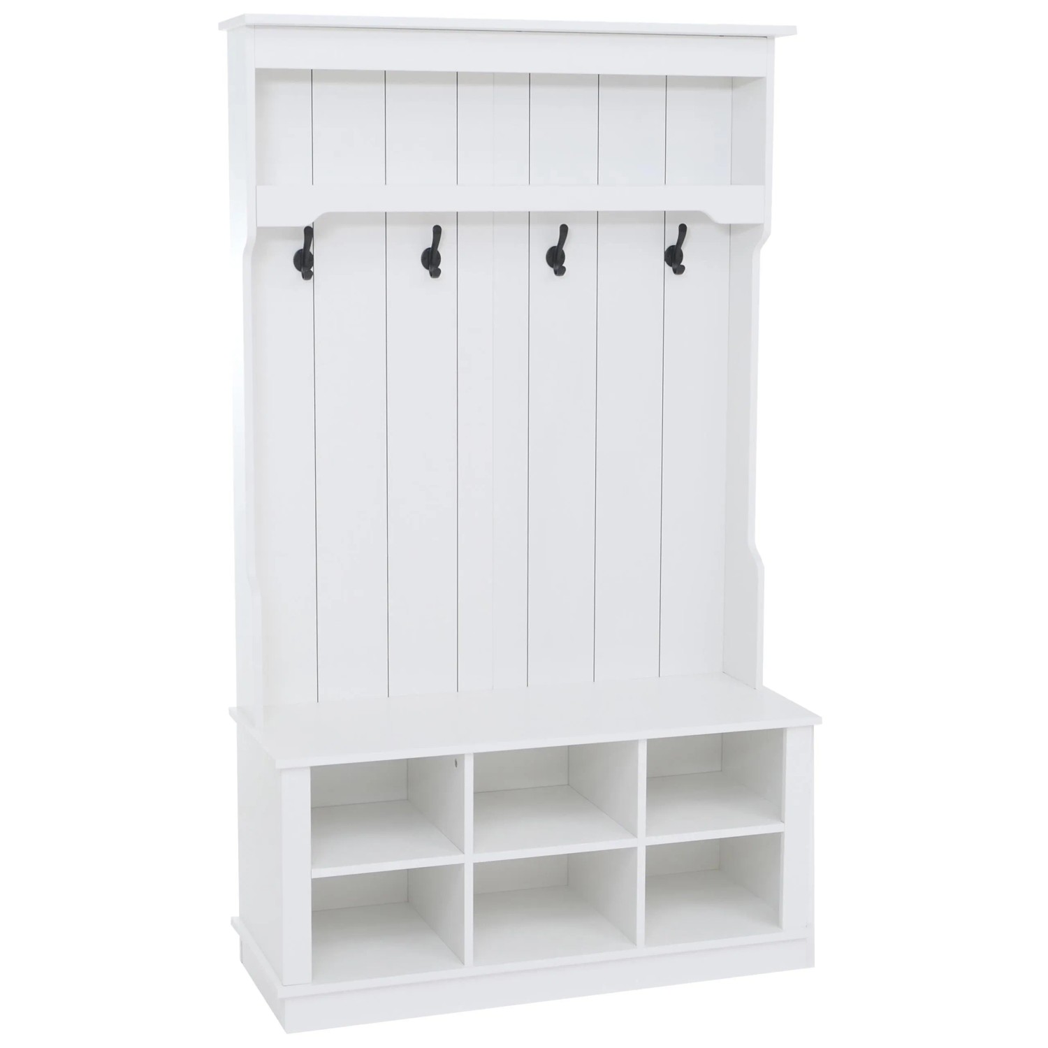Mcw Garderobe P26 4 Haken Staufach Ablage Melamin 170x100x39cm Weiß