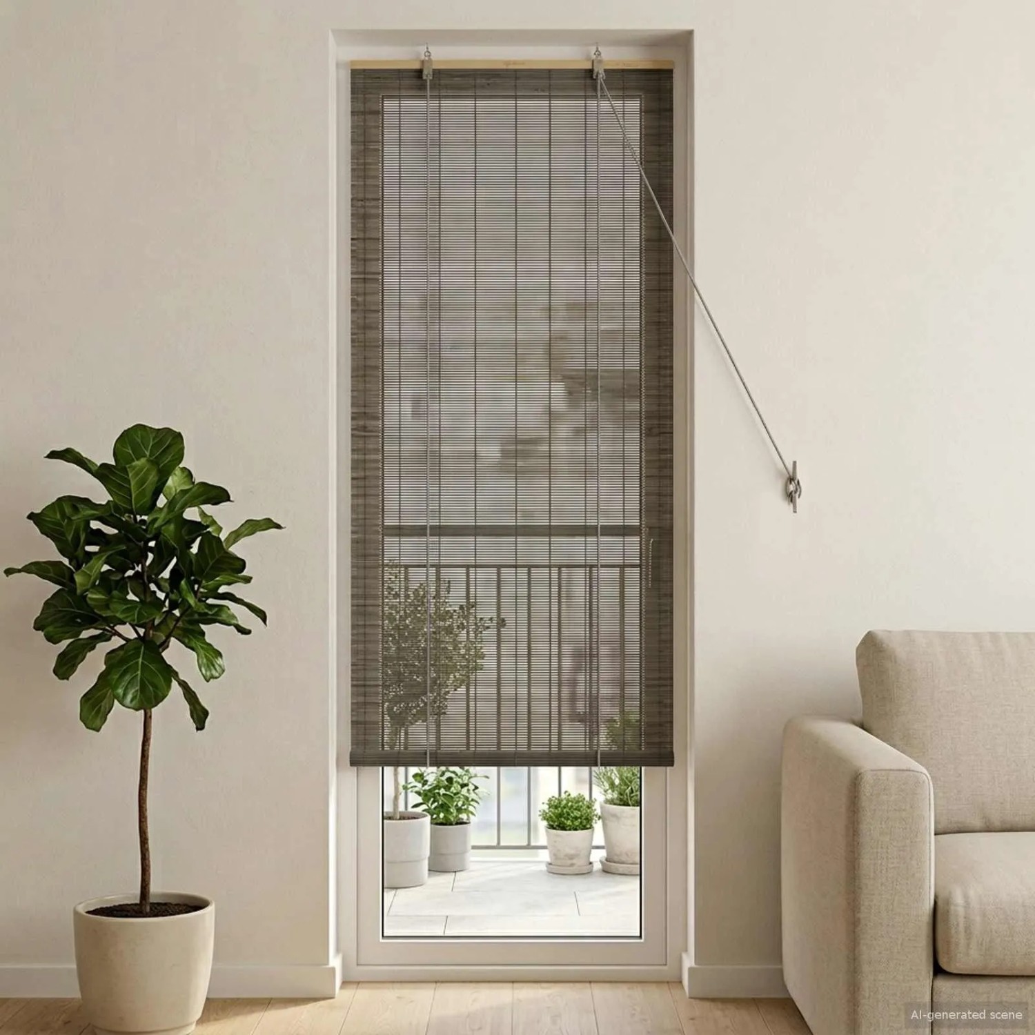 vidaXL Rollo Grau 70 x 220 cm Bambus 42039719