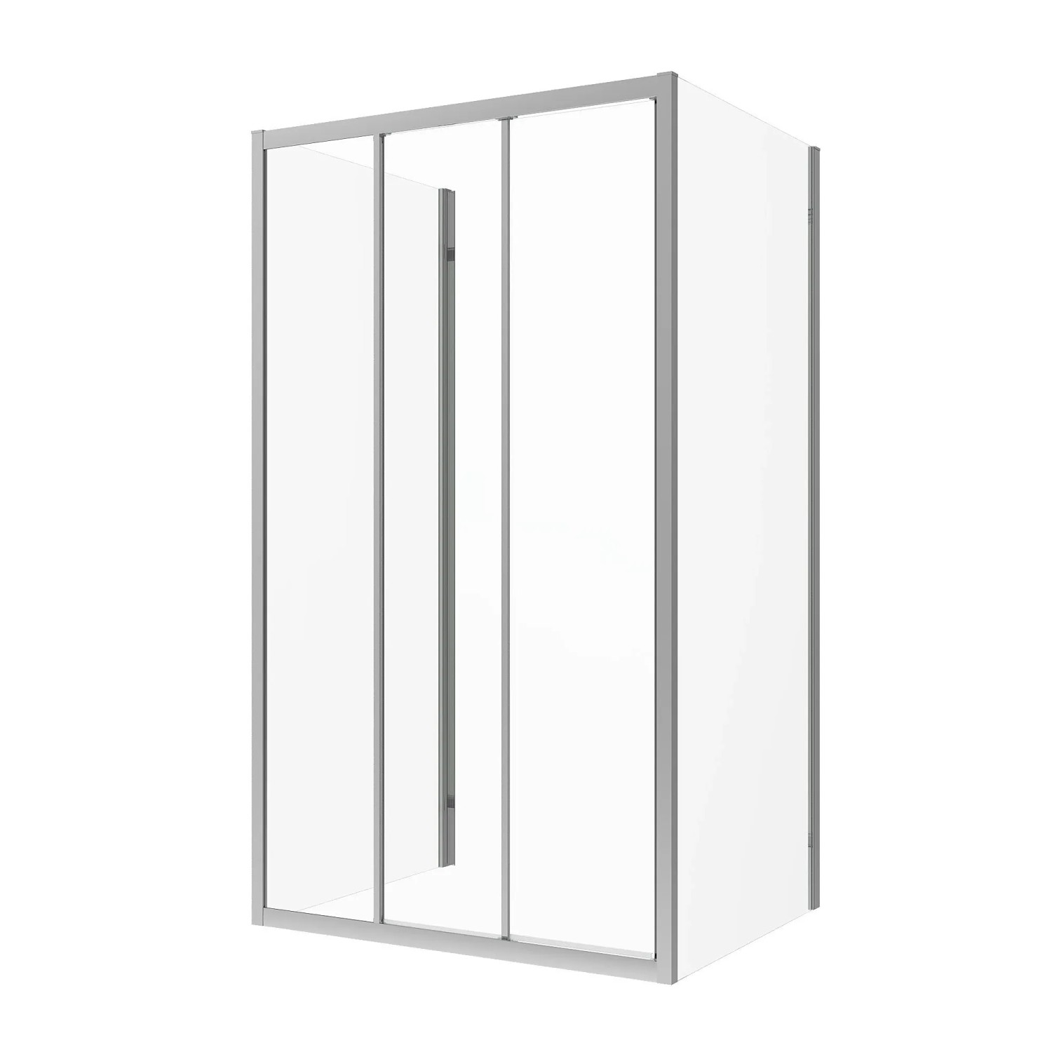 Aquabatos Schiebebare Duschkabine Eckdusche Schiebetür mit Seitenwand Bad Duschabtrennung 85 x 90 x 195 cm ESG Sicherheitglas Duschtür Chromoptik