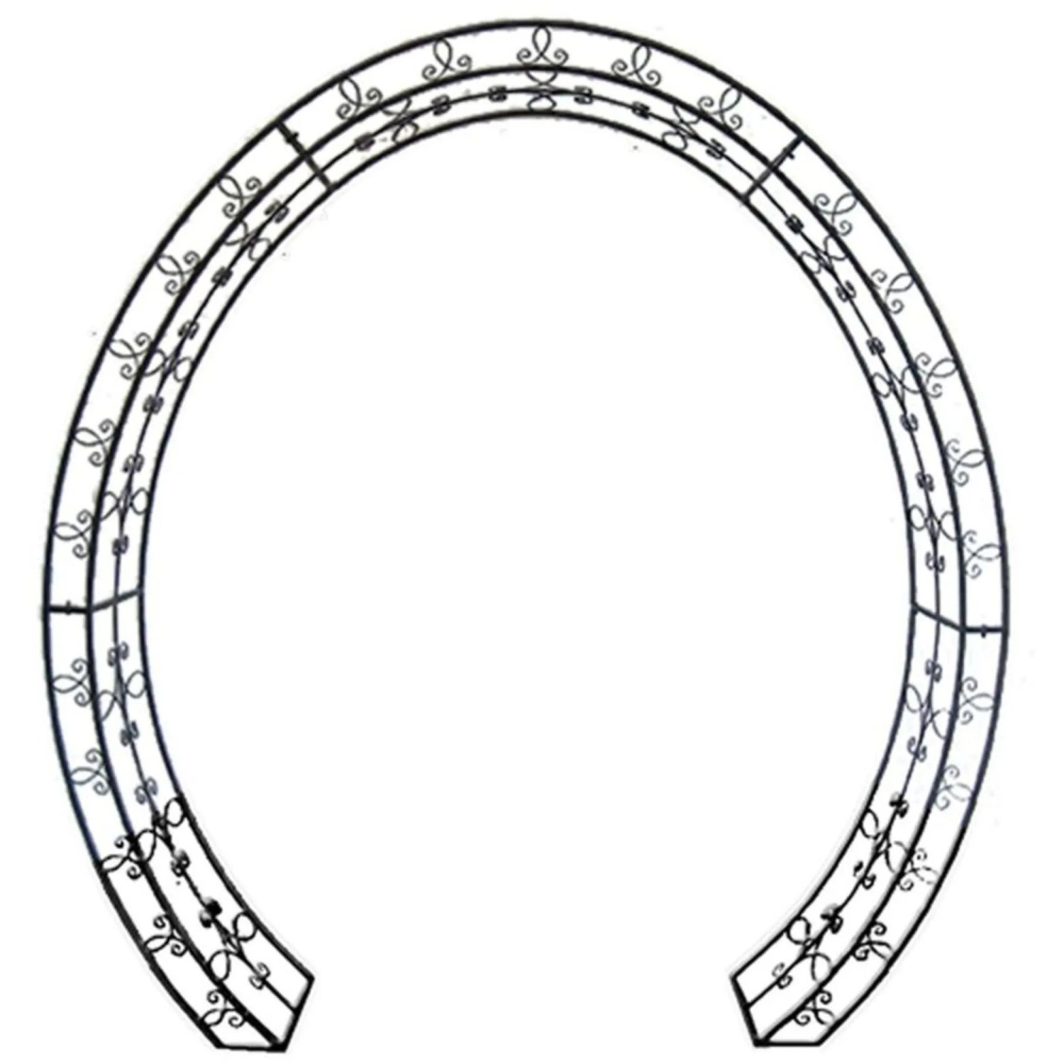 DELUKE Rosenbogen MILAN Oval Schwarz Stahl Gartenbogen Metall Rankhilfe Rosenhilfe