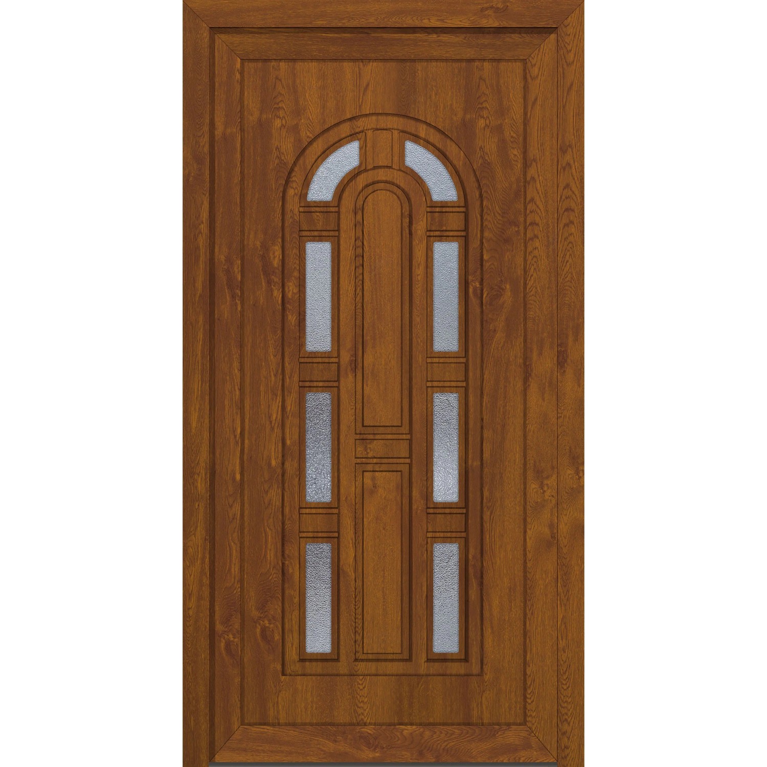 Roro Haustür OKE 1103 Kunststoff Weiß-Golden Oak 100 cm x 200 cm DIN L günstig online kaufen