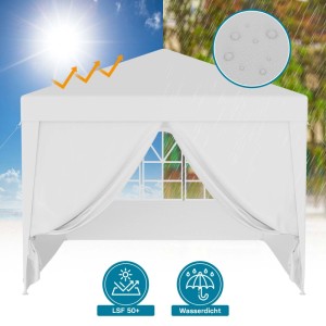 Wiltec Pavillon 3X3M In Weiß Mit Uv-Schutz 50+ Gartenpavillon Partyzelt Camping