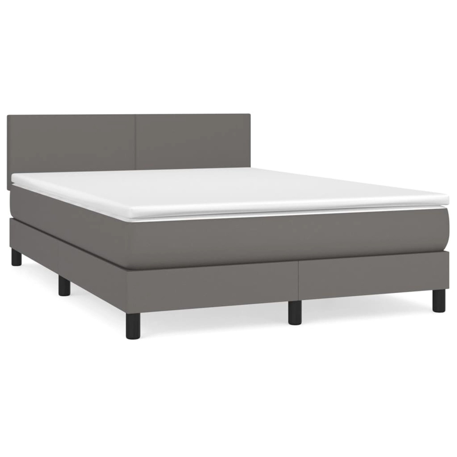 vidaXL Boxspringbett mit Matratze Grau 140x190 cm Kunstleder1397335 günstig online kaufen