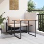 vidaXL Essgruppe, 2-teilig, taupefarben, Stahl, für Garten oder Balkon