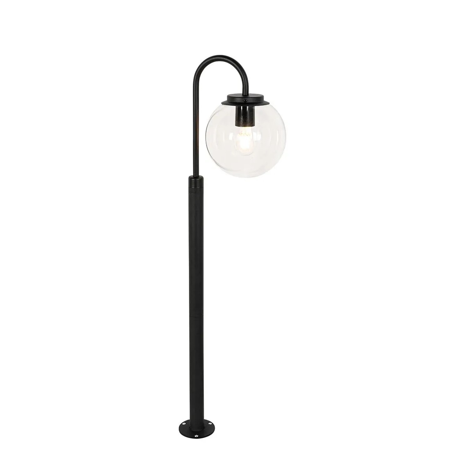 QAZQA Moderne Laterne Schwarz mit Klarglas 104 cm IP44 Sfera