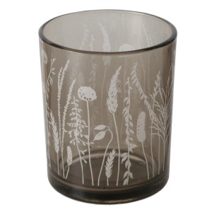 Mehrfarbiges Boltze Windlicht Jelena mit floralem Dekor, ca. Ø 7 cm.