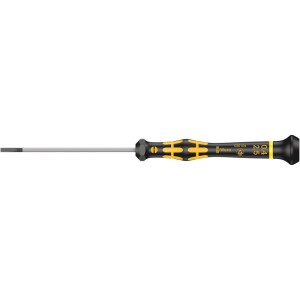 Wera 1578 A ESD Micro Schlitz Schraubendreher mit schwarz-gelbem Griff für präzise Elektronik.