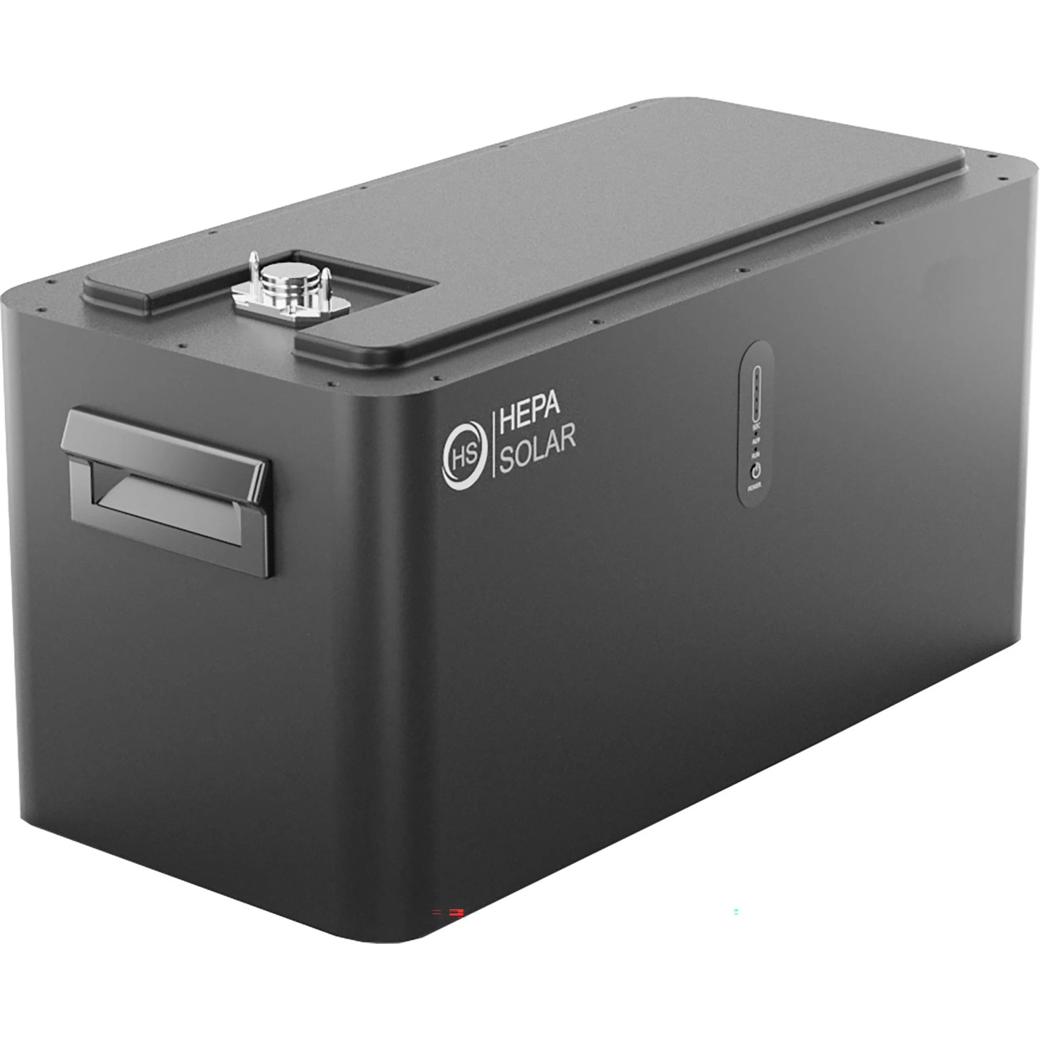 Schwarzes Hepa Solar Powercube 2.200 W Erweiterungsmodul für Balkonkraftwerke.
