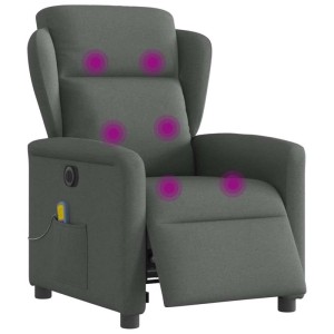 vidaXL Massagesessel Elektrisch Dunkelgrau Stoff 3303125