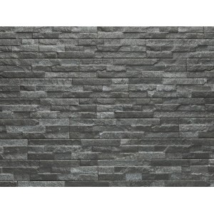 Verblender UltraStrong Bologna Schiefer Schwarz, Feinsteinzeug-Riemchen für Wandverkleidung.