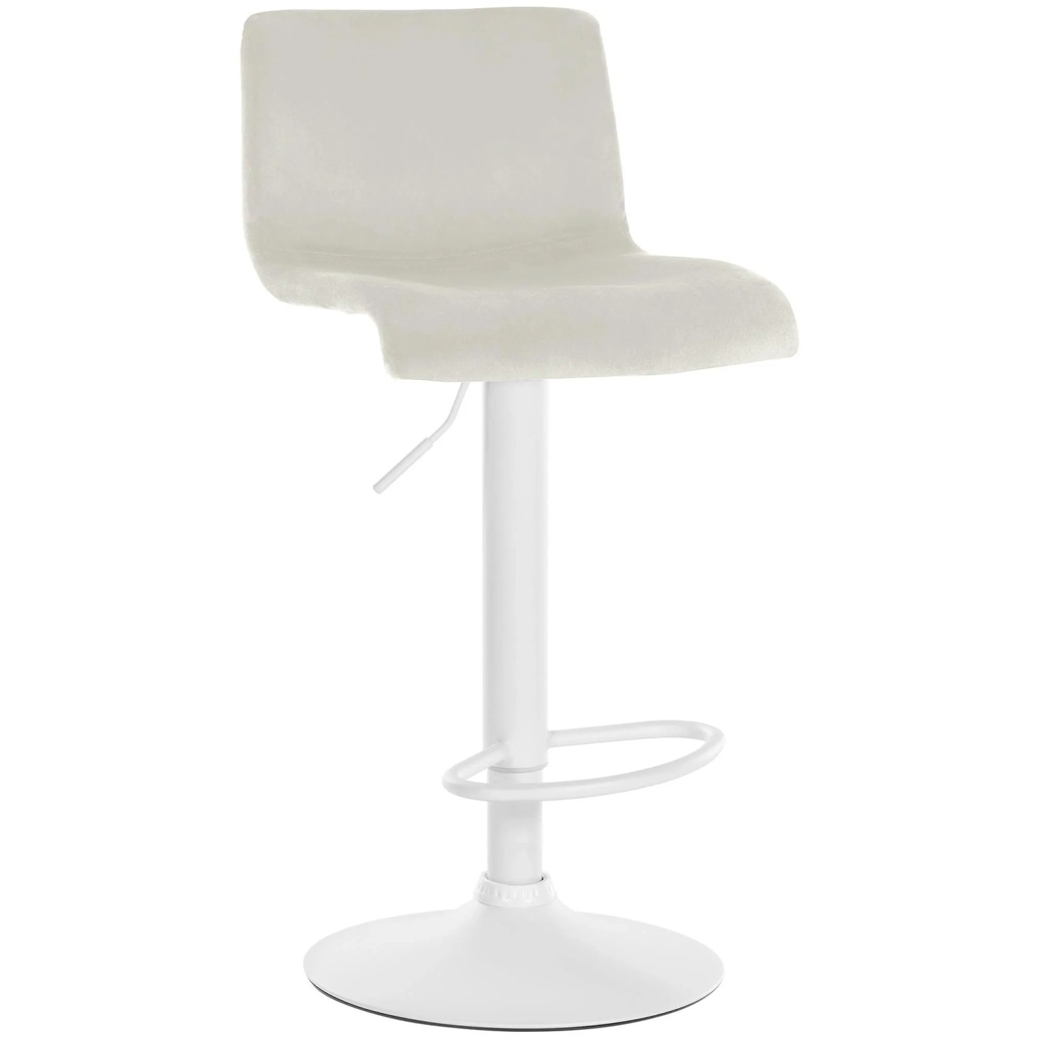 CLP Barhocker Hover Samt Metall Matt Weiss/Creme