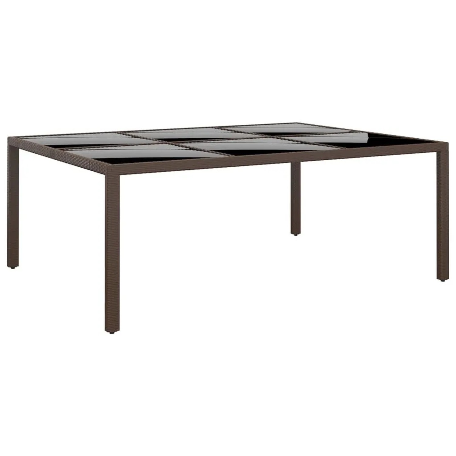 Furnicato Gartentisch Mit Glasplatte Braun 200x150x75 Cm Rattan