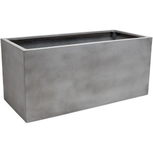 Grauer Vivanno Pflanzkübel Maxi in Betonoptik, 100x45x45 cm, ideal für Garten und Terrasse.
