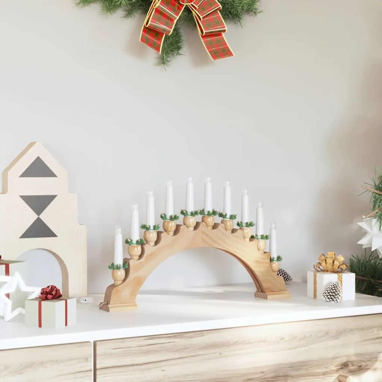 vidaXL Weihnachtsbogen LED 10 LED Braun 47 x 5 x 29 cm kaufen bei OBI