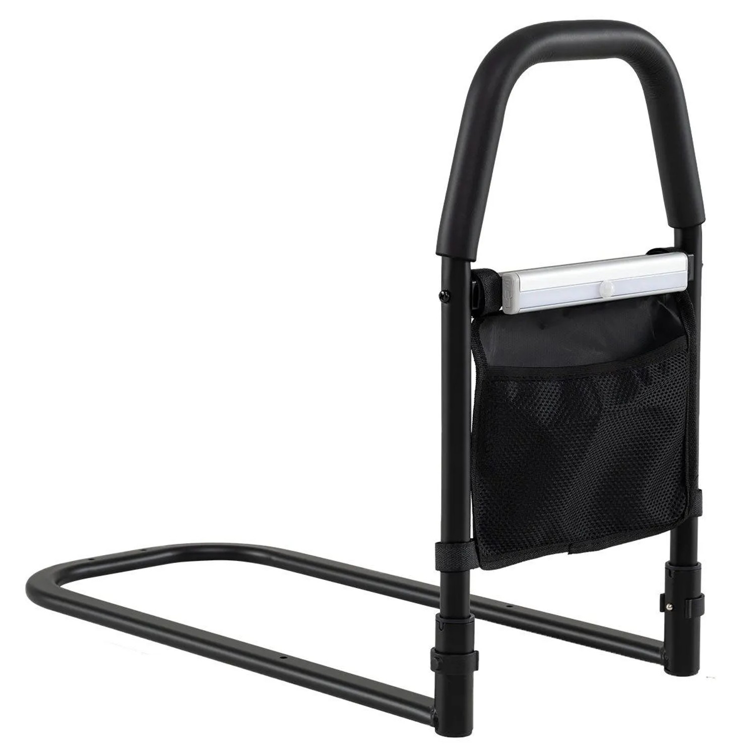 Costway Aufstehhilfe Bett Bettgitter mit Led-Sensorlicht Tasche